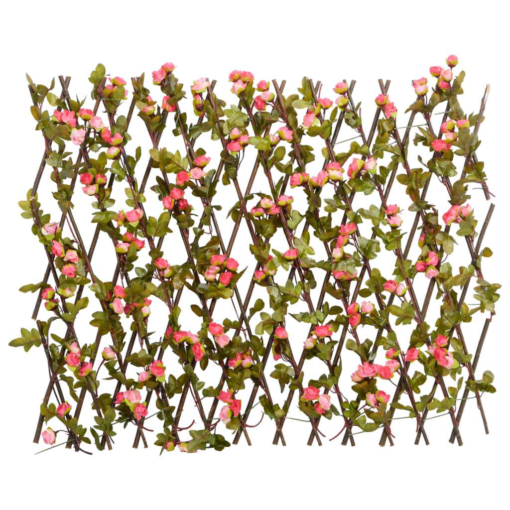 Kunstplant klimop op latwerk uittrekbaar 180x60 cm donkerroze is nu te koop bij PeponiXL, paradijselijk wonen!