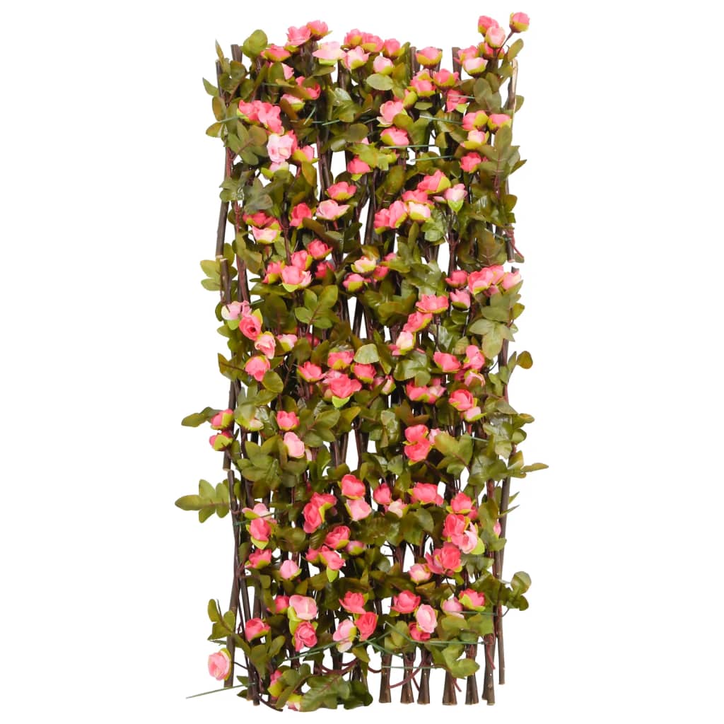 Kunstplant klimop op latwerk uittrekbaar 180x60 cm donkerroze is nu te koop bij PeponiXL, paradijselijk wonen!