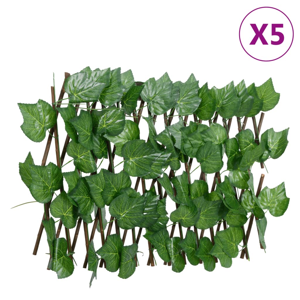 Kunstplant druivenblad latwerk 5 st uittrekbaar 180x20 cm groen is nu te koop bij PeponiXL, paradijselijk wonen!