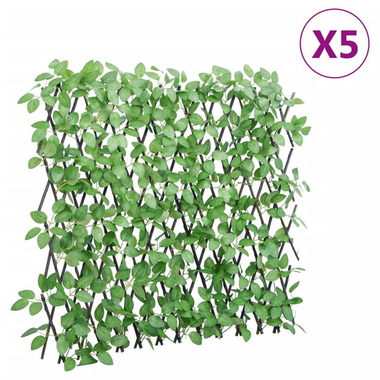 Kunstplant klimop op latwerk 5 st uittrekbaar 180x65 cm groen is nu te koop bij PeponiXL, paradijselijk wonen!