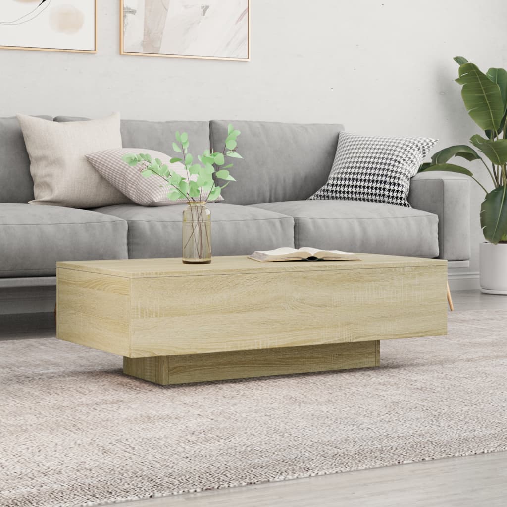 Salontafel 100x49,5x31 cm bewerkt hout sonoma eikenkleurig is nu te koop bij PeponiXL, paradijselijk wonen!