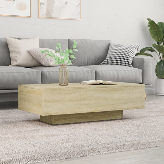 Salontafel 100x49,5x31 cm bewerkt hout sonoma eikenkleurig is nu te koop bij PeponiXL, paradijselijk wonen!