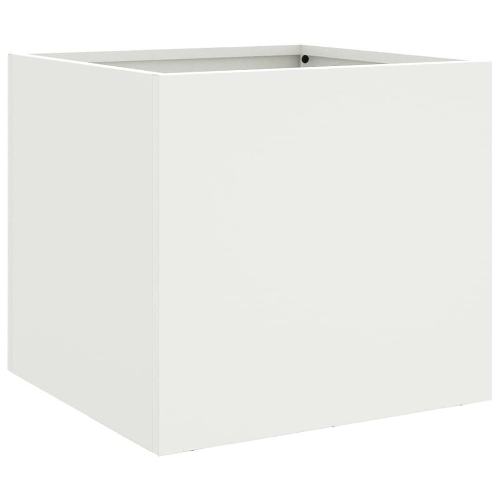 Plantenbakken 2 st 32x30x29 cm staal wit is nu te koop bij PeponiXL, paradijselijk wonen!