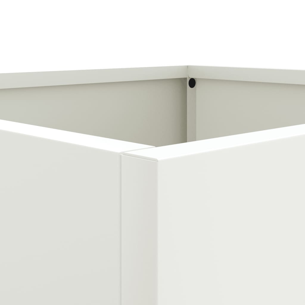 Plantenbakken 2 st 32x30x29 cm staal wit is nu te koop bij PeponiXL, paradijselijk wonen!