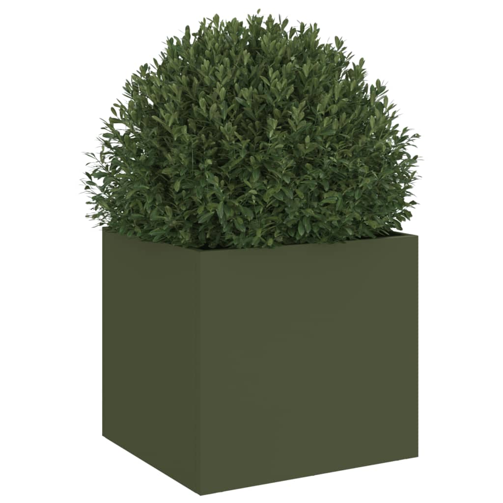 Plantenbak 32x30x29 cm staal olijfgroen is nu te koop bij PeponiXL, paradijselijk wonen!