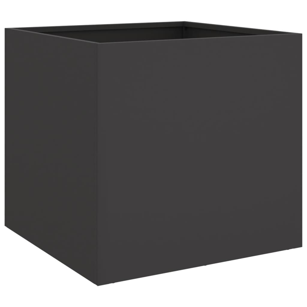 Plantenbakken 2 st 42x40x39 cm staal zwart is nu te koop bij PeponiXL, paradijselijk wonen!