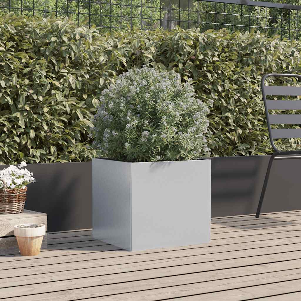 Plantenbak 42x40x39 cm gegalvaniseerd staal zilverkleurig is nu te koop bij PeponiXL, paradijselijk wonen!