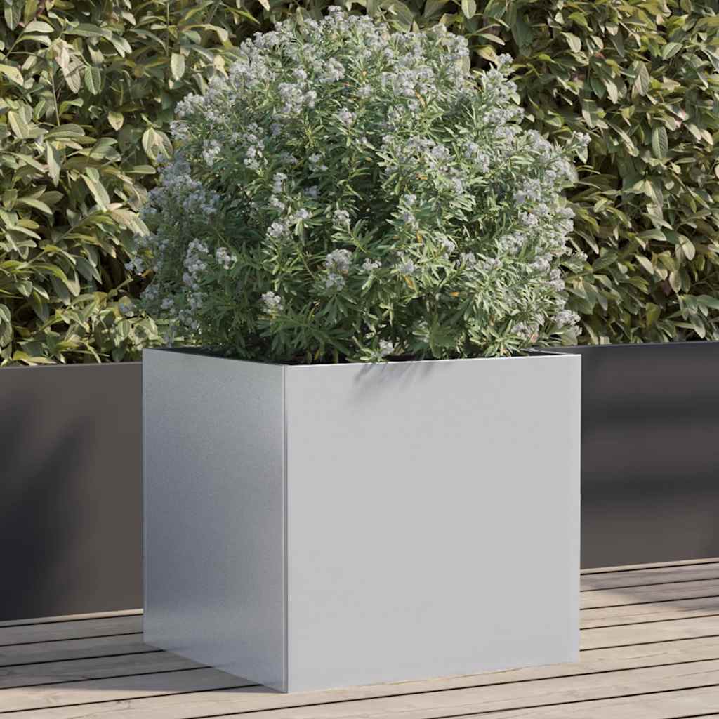 Plantenbak 42x40x39 cm gegalvaniseerd staal zilverkleurig is nu te koop bij PeponiXL, paradijselijk wonen!