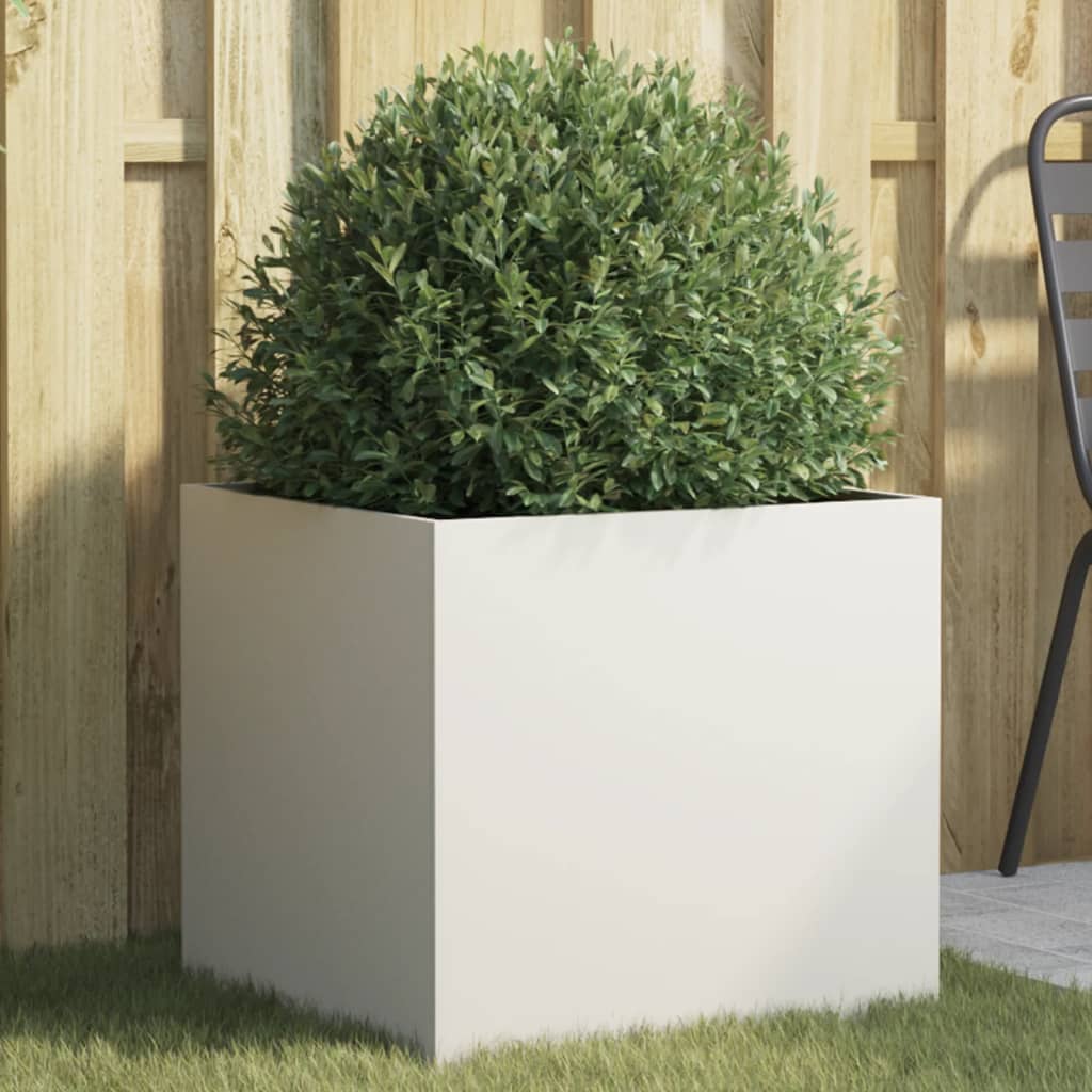 Plantenbak 49x47x46 cm staal wit is nu te koop bij PeponiXL, paradijselijk wonen!