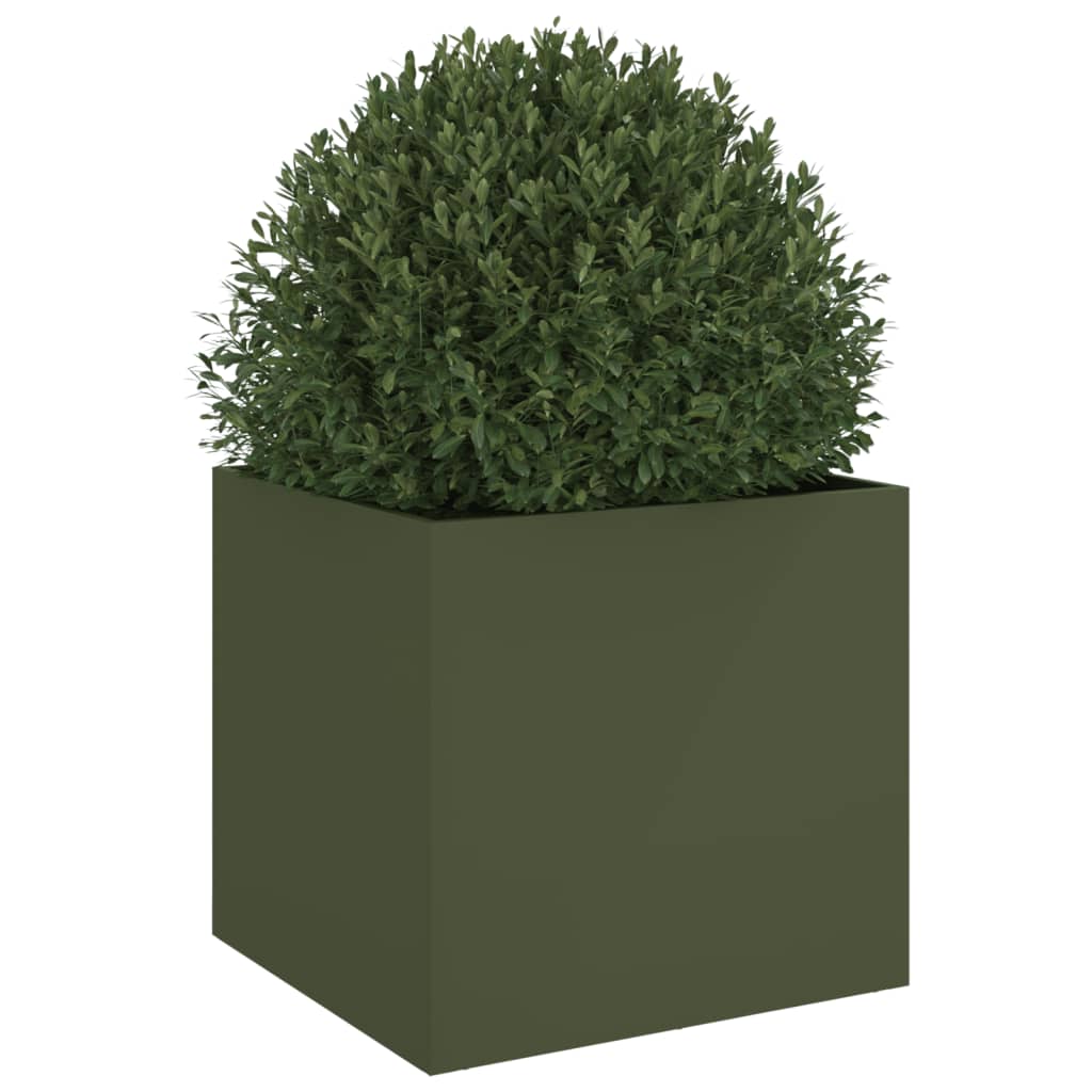 Plantenbak 49x47x46 cm staal olijfgroen is nu te koop bij PeponiXL, paradijselijk wonen!