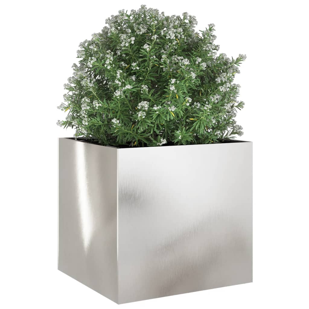 Plantenbak 49x47x46 cm roestvrij staal zilverkleurig is nu te koop bij PeponiXL, paradijselijk wonen!