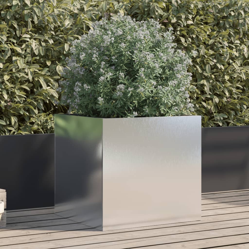 Plantenbak 49x47x46 cm roestvrij staal zilverkleurig is nu te koop bij PeponiXL, paradijselijk wonen!