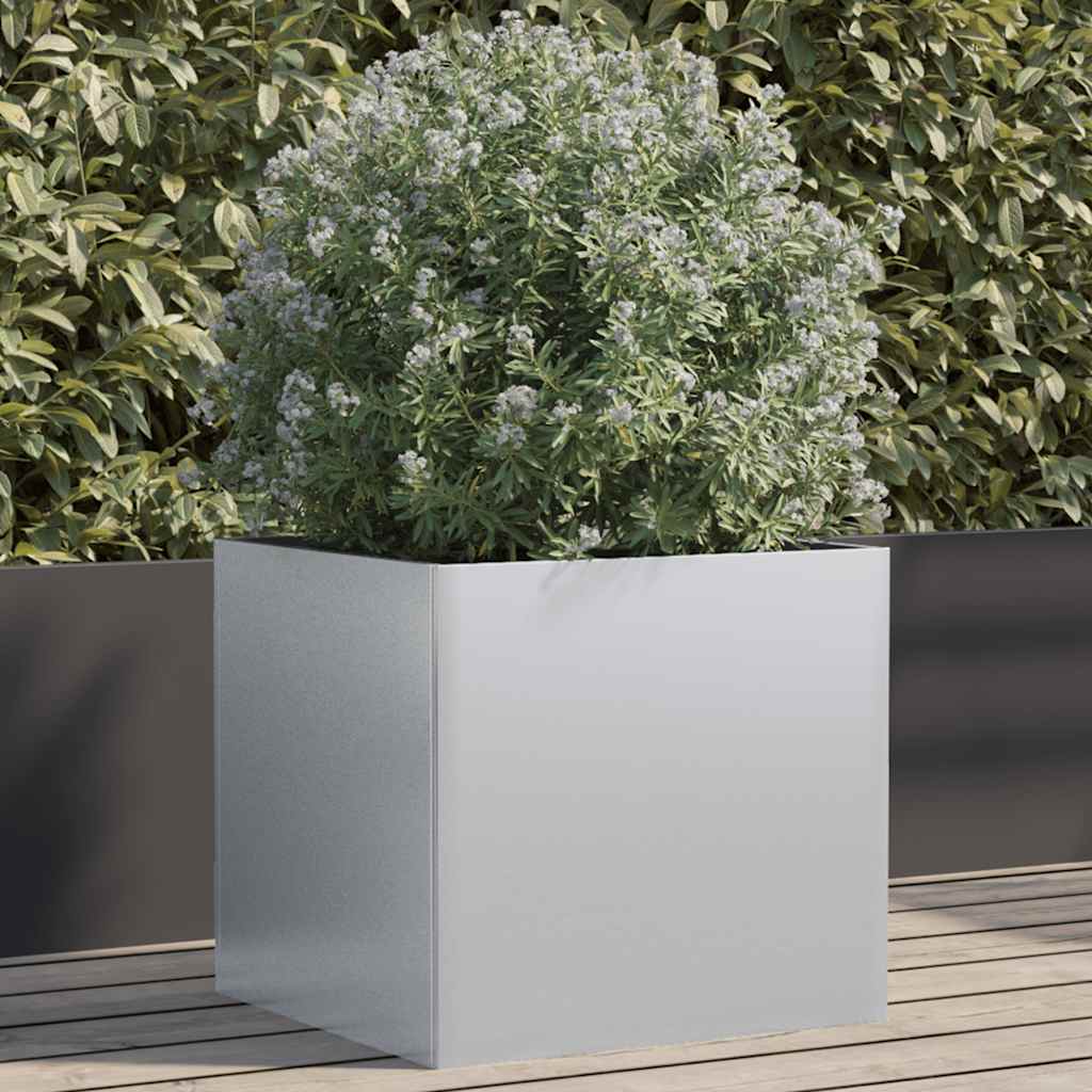Plantenbak 49x47x46 cm gegalvaniseerd staal zilverkleurig is nu te koop bij PeponiXL, paradijselijk wonen!