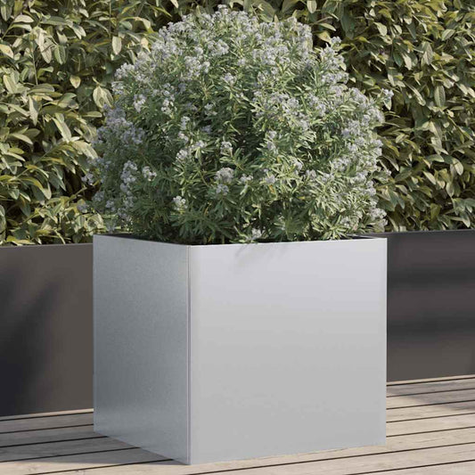 Plantenbak 49x47x46 cm gegalvaniseerd staal zilverkleurig is nu te koop bij PeponiXL, paradijselijk wonen!