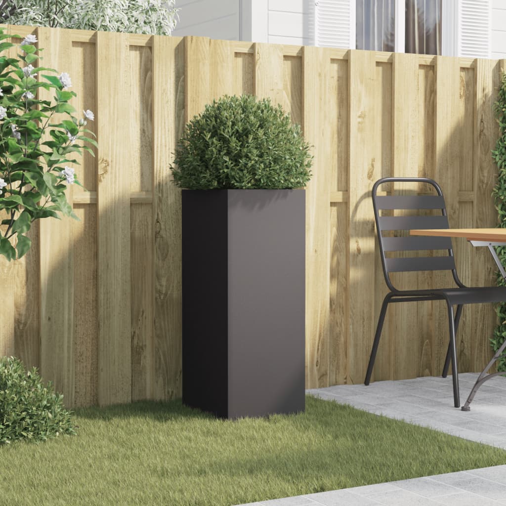Plantenbak 32x29x75 cm staal zwart is nu te koop bij PeponiXL, paradijselijk wonen!