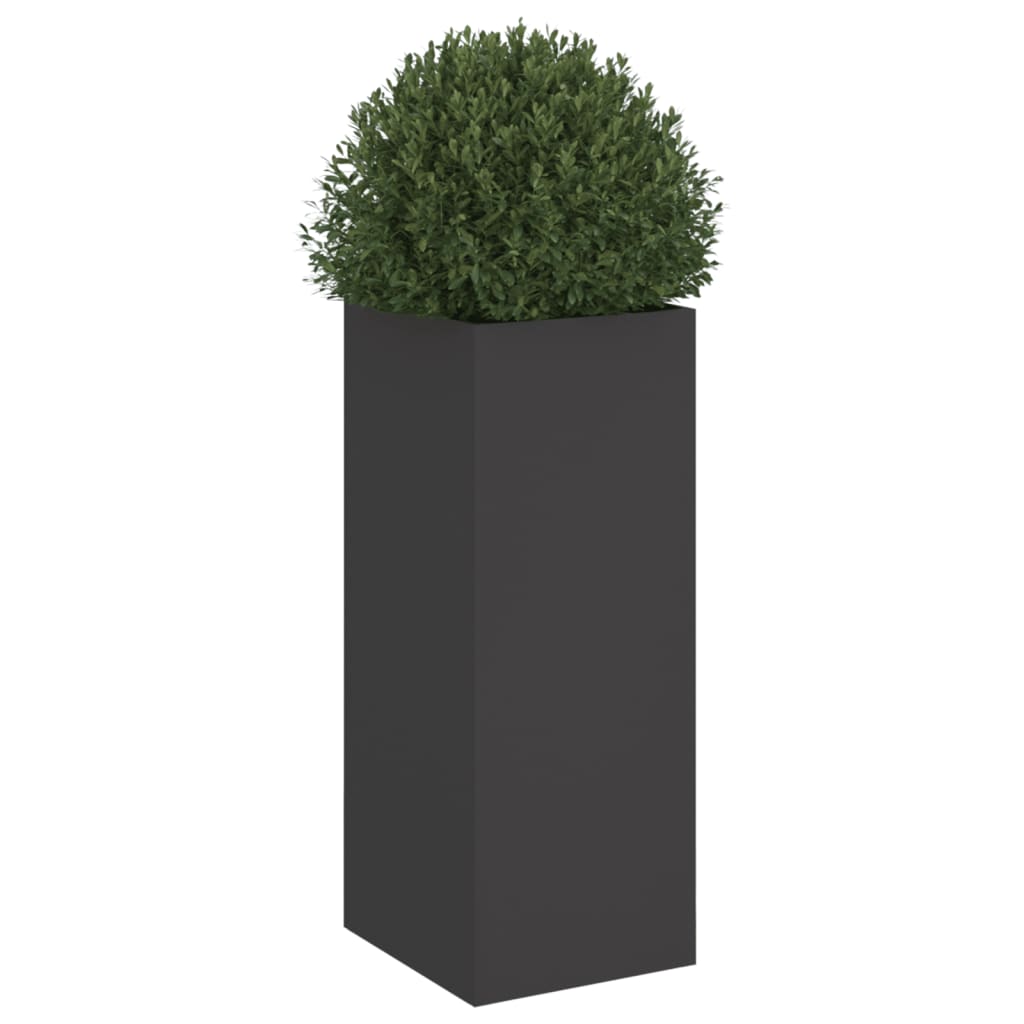Plantenbak 32x29x75 cm staal zwart is nu te koop bij PeponiXL, paradijselijk wonen!