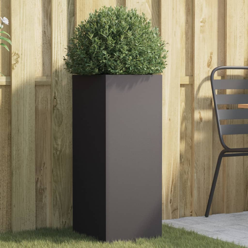 Plantenbak 32x29x75 cm staal zwart is nu te koop bij PeponiXL, paradijselijk wonen!