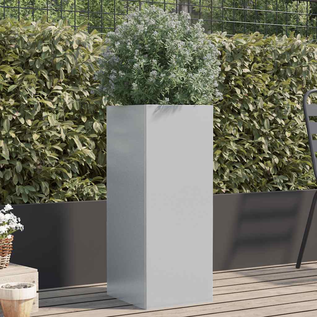 Plantenbak 32x29x75 cm gegalvaniseerd staal zilverkleurig is nu te koop bij PeponiXL, paradijselijk wonen!