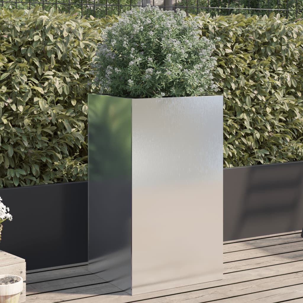 Plantenbak 42x38x75 cm roestvrij staal zilverkleurig is nu te koop bij PeponiXL, paradijselijk wonen!
