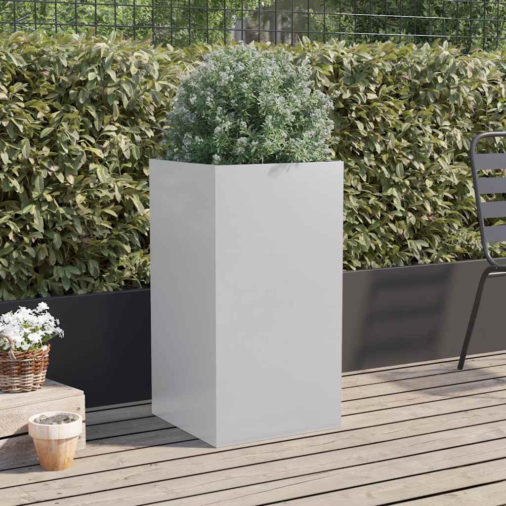 Plantenbak 42x38x75 cm gegalvaniseerd staal zilverkleurig is nu te koop bij PeponiXL, paradijselijk wonen!