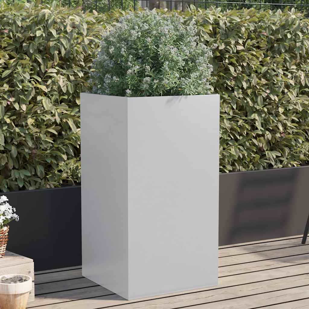 Plantenbak 42x38x75 cm gegalvaniseerd staal zilverkleurig is nu te koop bij PeponiXL, paradijselijk wonen!
