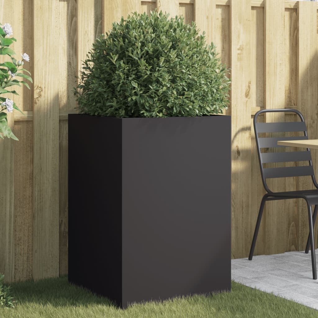 Plantenbak 52x48x75 cm staal zwart is nu te koop bij PeponiXL, paradijselijk wonen!