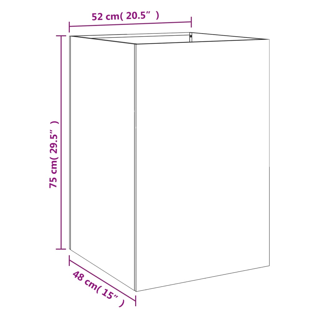 Plantenbak 52x48x75 cm staal wit is nu te koop bij PeponiXL, paradijselijk wonen!