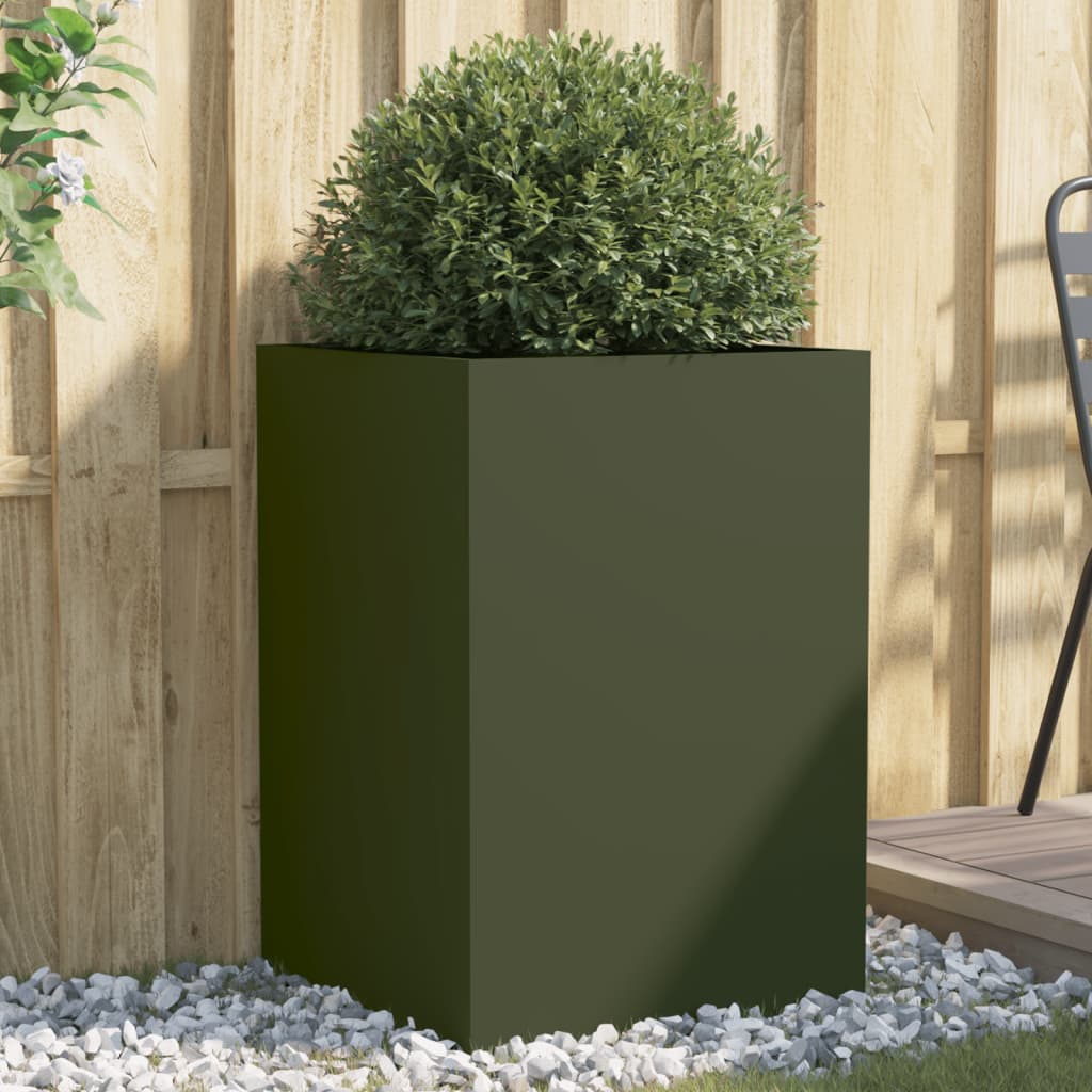Plantenbak 52x48x75 cm staal olijfgroen is nu te koop bij PeponiXL, paradijselijk wonen!
