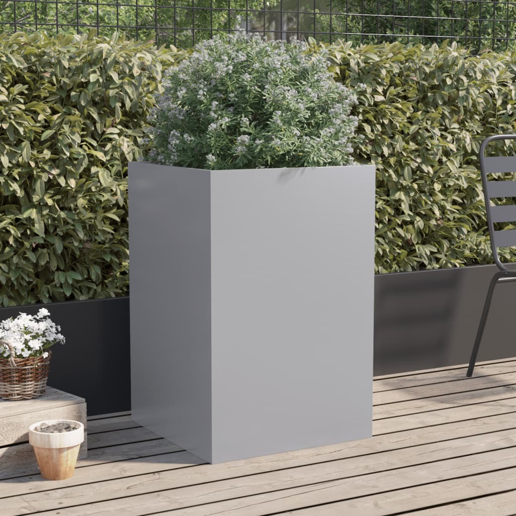 Plantenbak 52x48x75 cm gegalvaniseerd staal zilverkleurig is nu te koop bij PeponiXL, paradijselijk wonen!