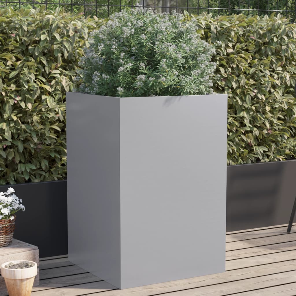 Plantenbak 52x48x75 cm gegalvaniseerd staal zilverkleurig is nu te koop bij PeponiXL, paradijselijk wonen!