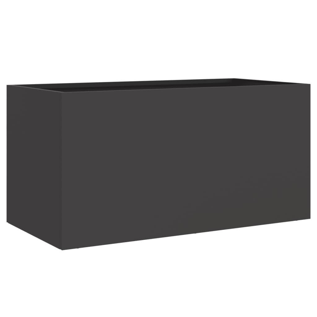 Plantenbak 62x30x29 cm staal zwart is nu te koop bij PeponiXL, paradijselijk wonen!