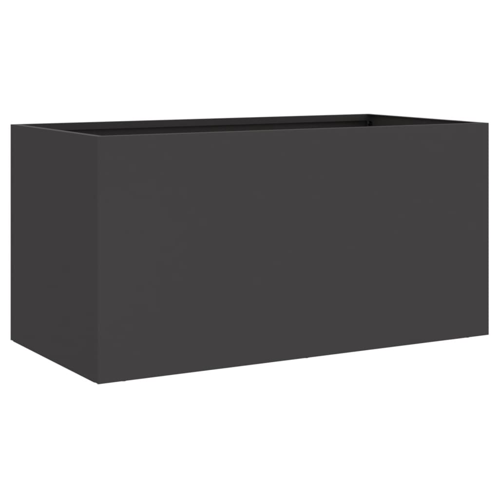 Plantenbak 62x30x29 cm staal zwart is nu te koop bij PeponiXL, paradijselijk wonen!