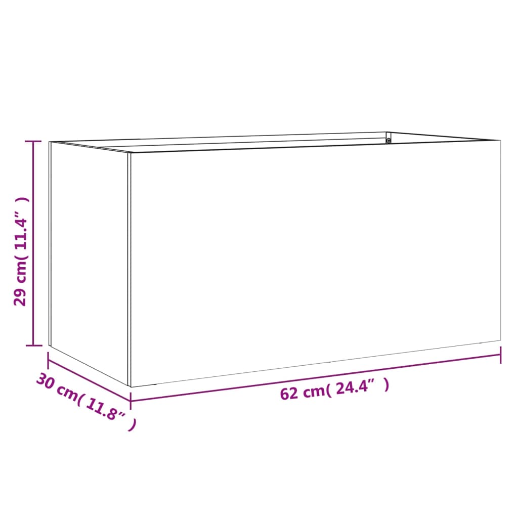 Plantenbak 62x30x29 cm staal zwart is nu te koop bij PeponiXL, paradijselijk wonen!