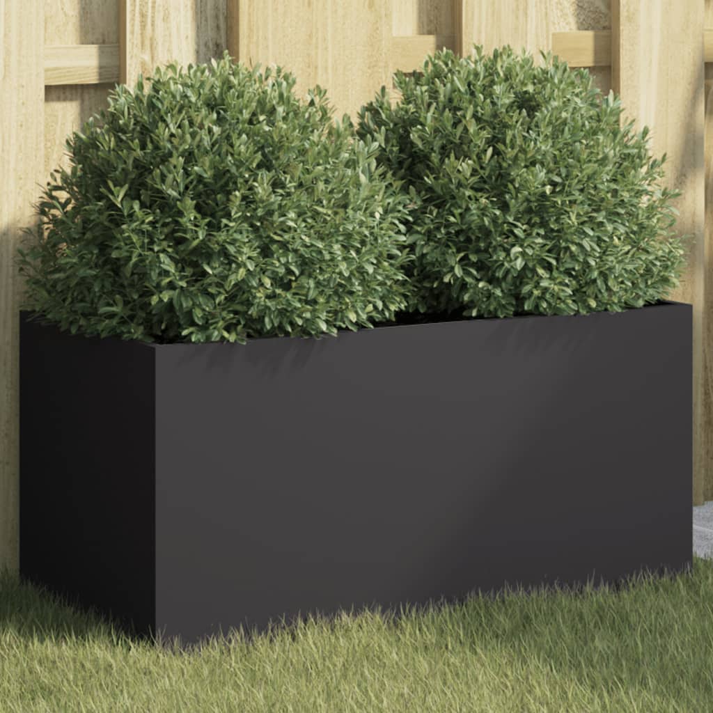 Plantenbak 62x30x29 cm staal zwart is nu te koop bij PeponiXL, paradijselijk wonen!