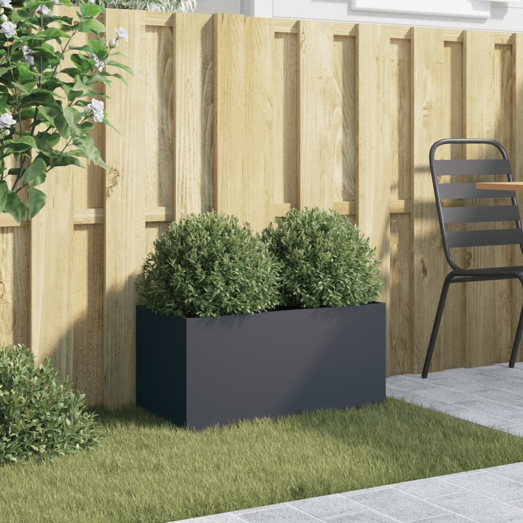 Plantenbak 62x30x29 cm staal antracietkleurig is nu te koop bij PeponiXL, paradijselijk wonen!