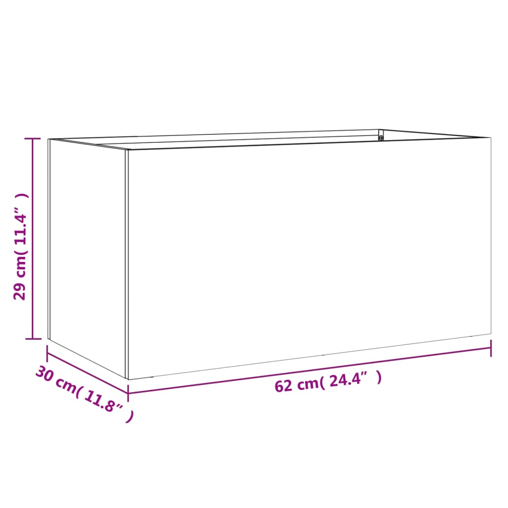 Plantenbak 62x30x29 cm staal antracietkleurig is nu te koop bij PeponiXL, paradijselijk wonen!
