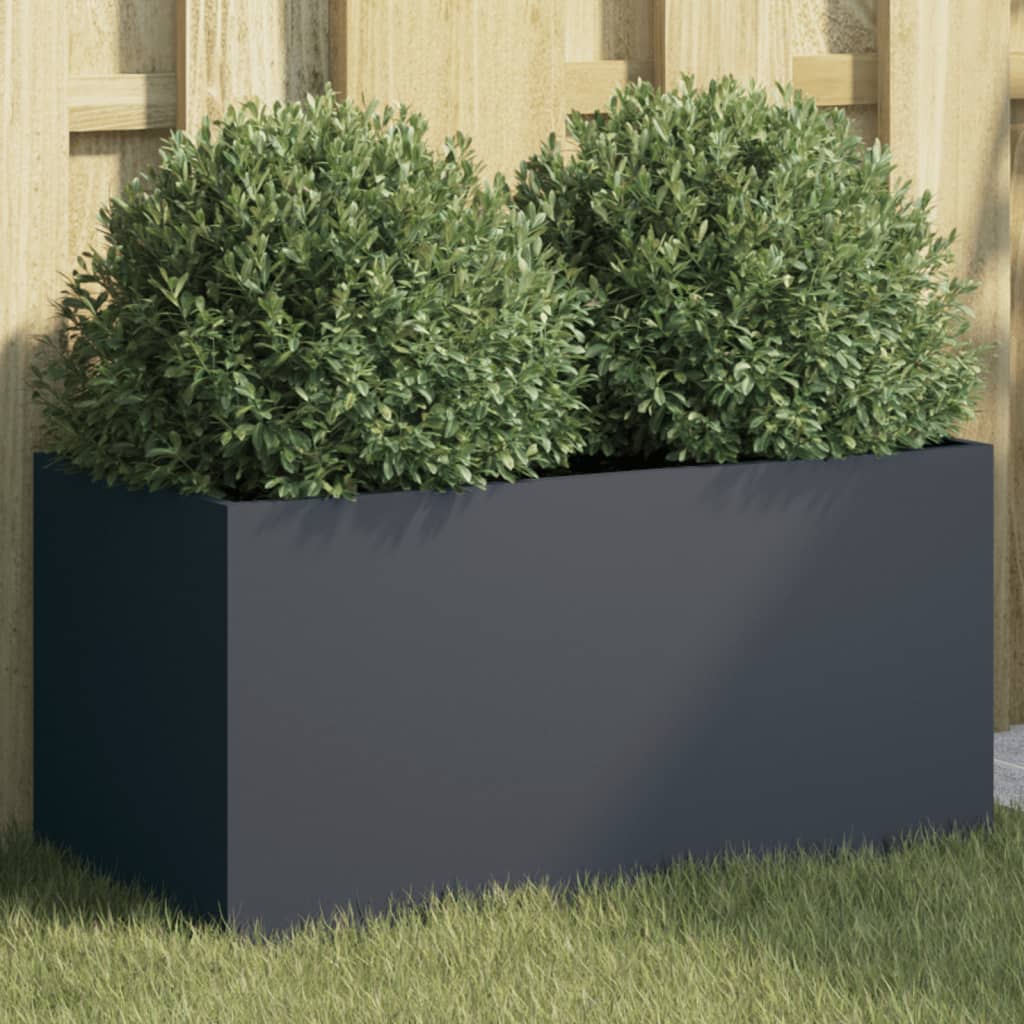 Plantenbak 62x30x29 cm staal antracietkleurig is nu te koop bij PeponiXL, paradijselijk wonen!