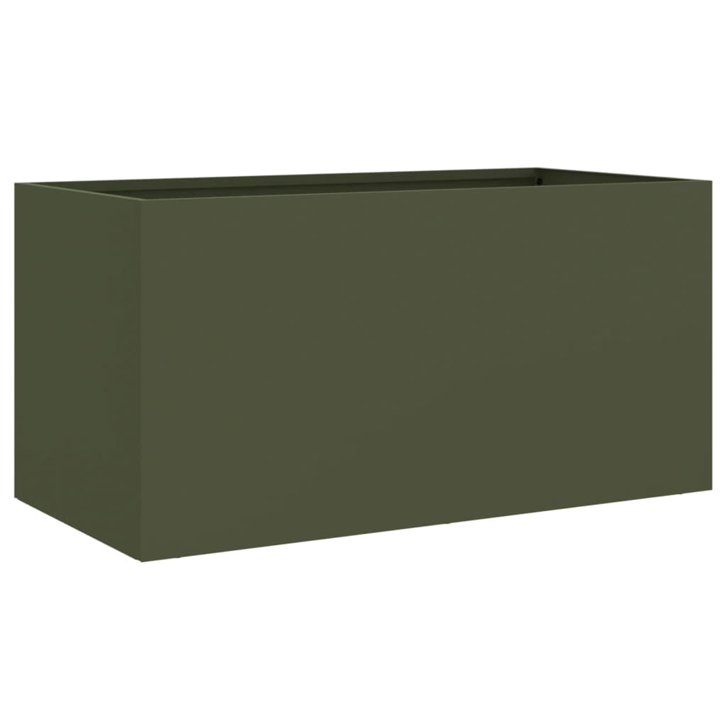 Plantenbak 62x30x29 cm staal olijfgroen is nu te koop bij PeponiXL, paradijselijk wonen!