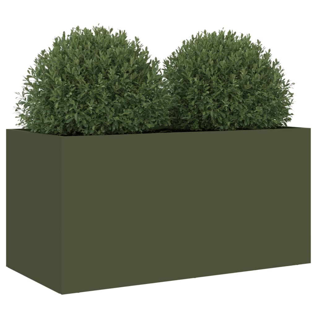 Plantenbak 62x30x29 cm staal olijfgroen is nu te koop bij PeponiXL, paradijselijk wonen!