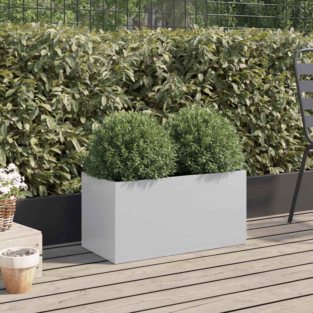 Plantenbak 62x30x29 cm gegalvaniseerd staal zilverkleurig is nu te koop bij PeponiXL, paradijselijk wonen!