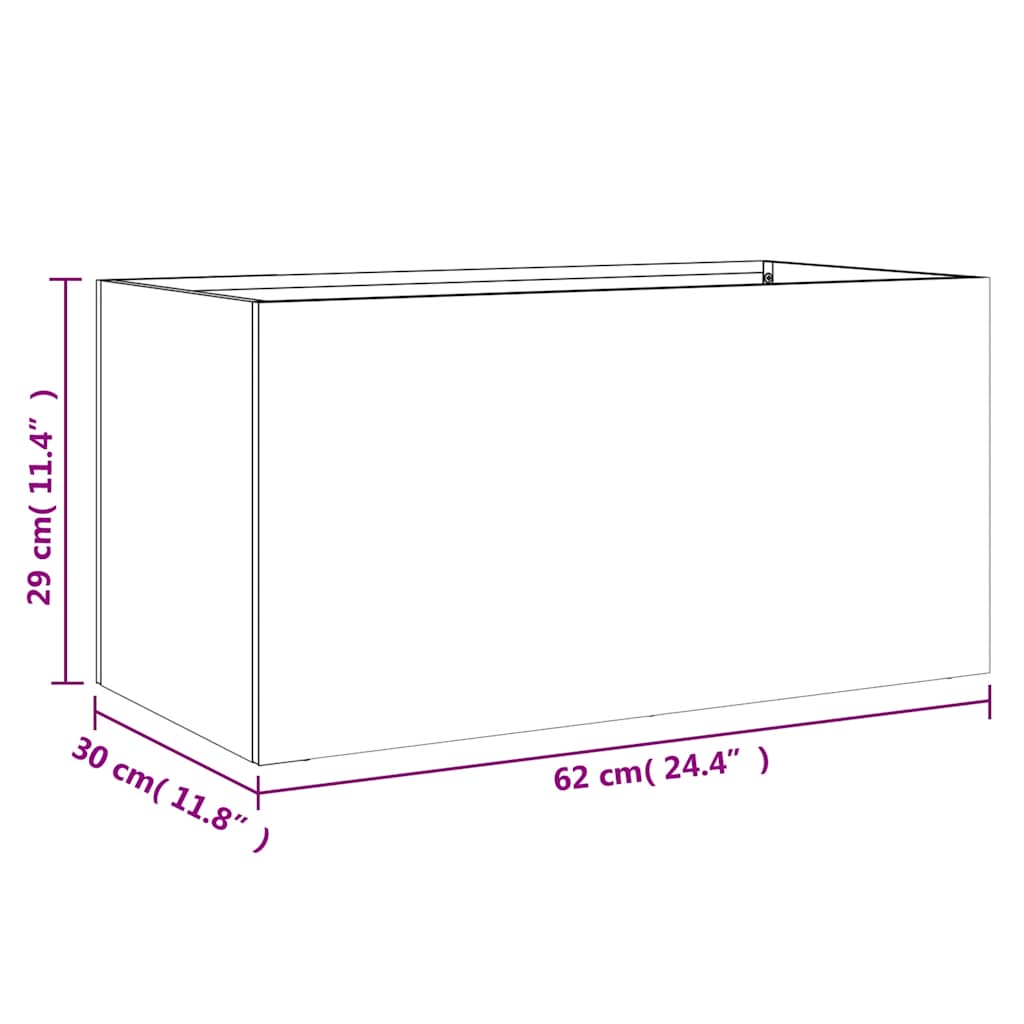 Plantenbak 62x30x29 cm gegalvaniseerd staal zilverkleurig is nu te koop bij PeponiXL, paradijselijk wonen!