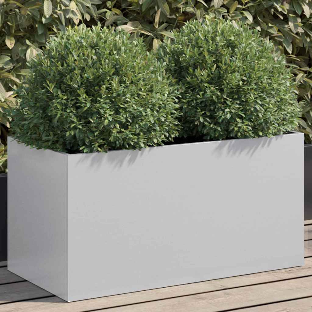 Plantenbak 62x30x29 cm gegalvaniseerd staal zilverkleurig is nu te koop bij PeponiXL, paradijselijk wonen!