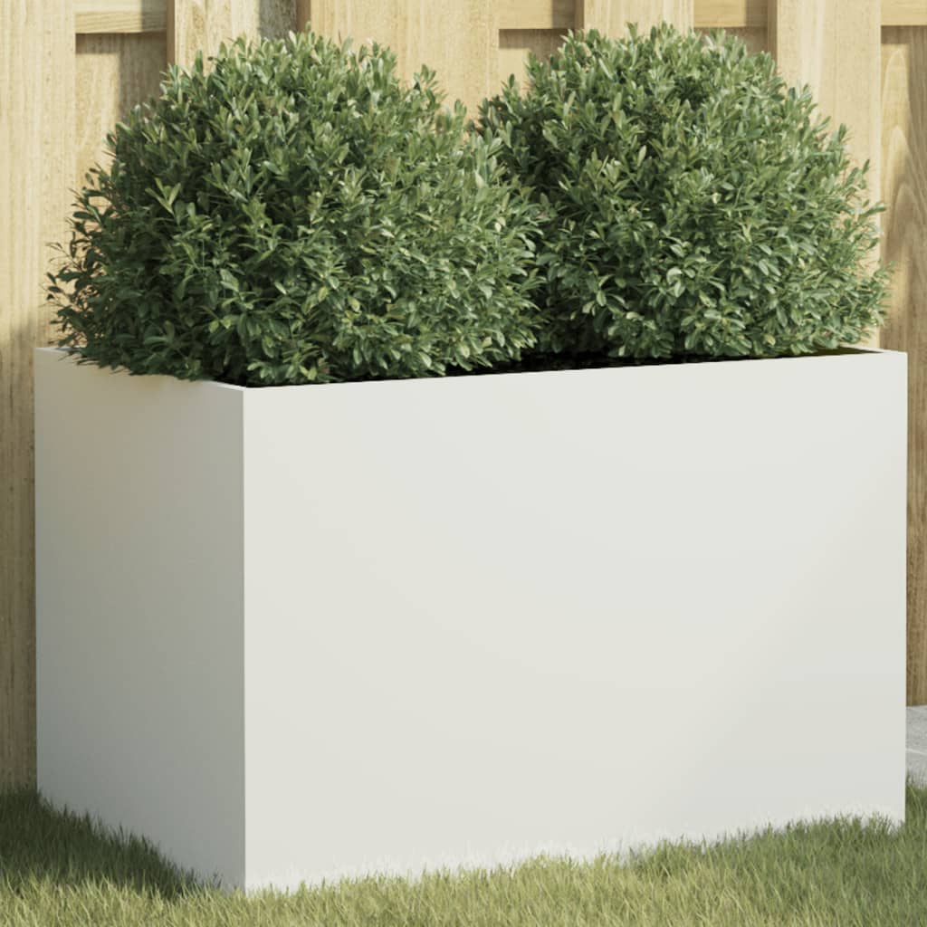 Plantenbak 62x40x39 cm staal wit is nu te koop bij PeponiXL, paradijselijk wonen!