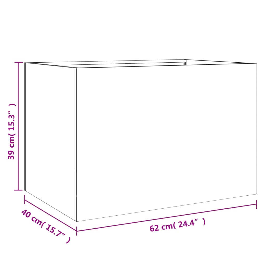 Plantenbak 62x40x39 cm staal antracietkleurig is nu te koop bij PeponiXL, paradijselijk wonen!