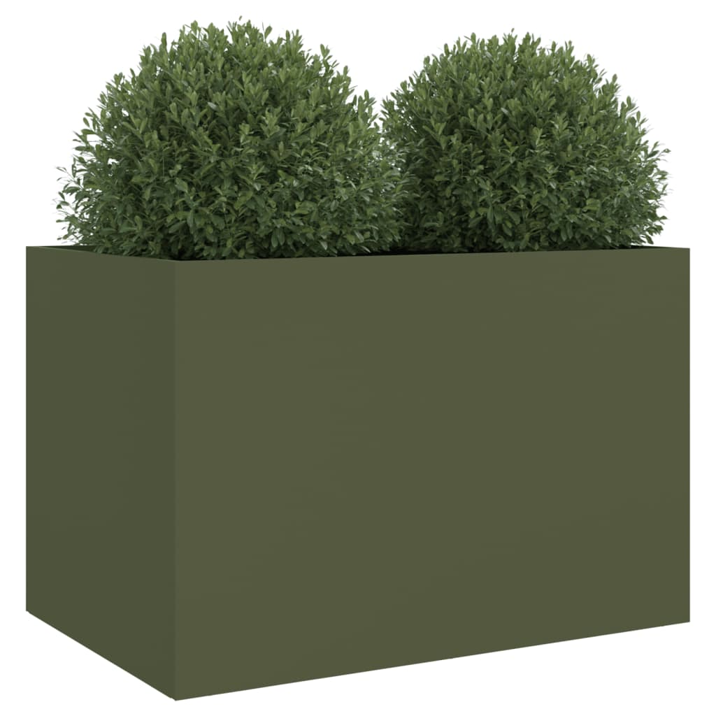 Plantenbak 62x40x39 cm staal olijfgroen is nu te koop bij PeponiXL, paradijselijk wonen!