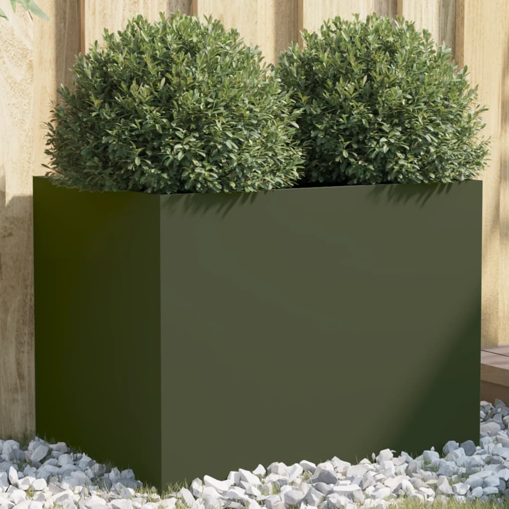 Plantenbak 62x47x46 cm staal olijfgroen is nu te koop bij PeponiXL, paradijselijk wonen!