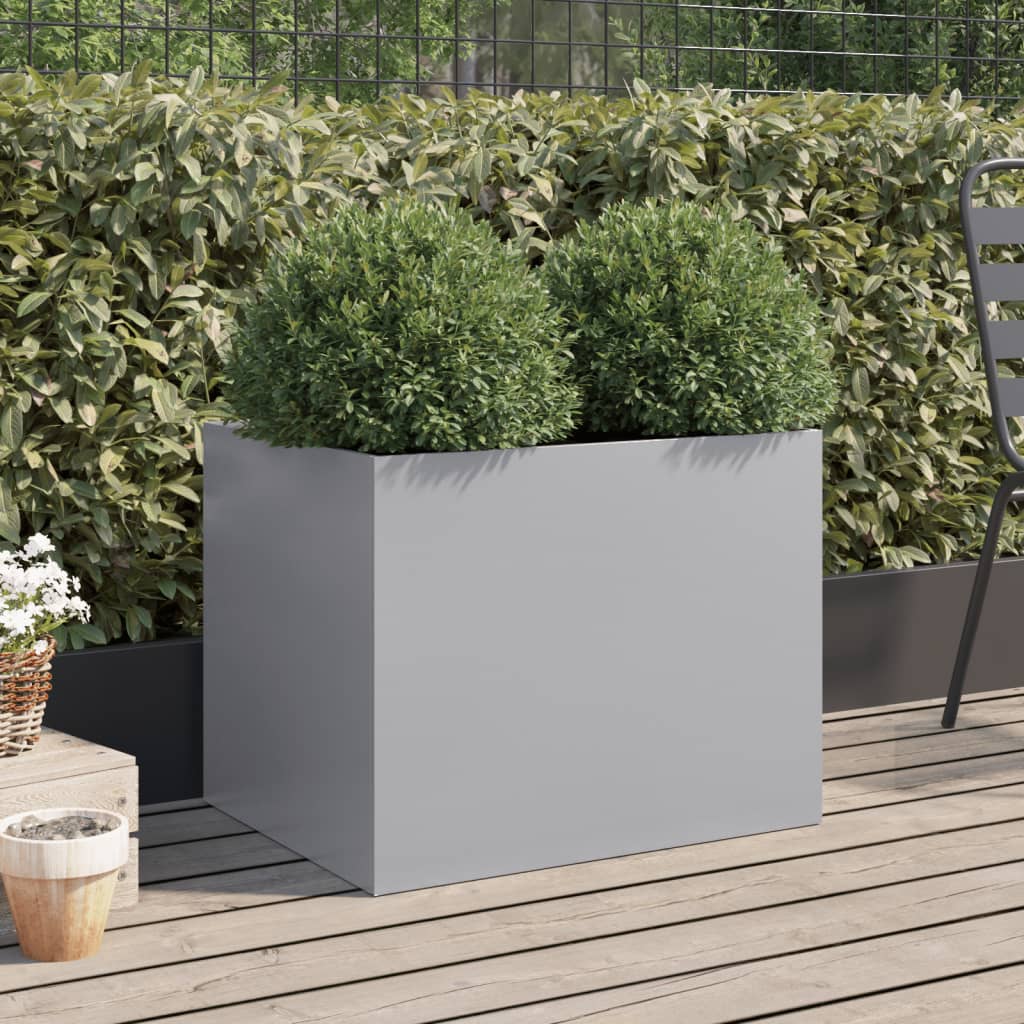 Plantenbak 62x47x46 cm gegalvaniseerd staal zilverkleurig is nu te koop bij PeponiXL, paradijselijk wonen!