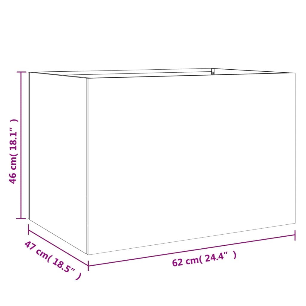 Plantenbak 62x47x46 cm gegalvaniseerd staal zilverkleurig is nu te koop bij PeponiXL, paradijselijk wonen!