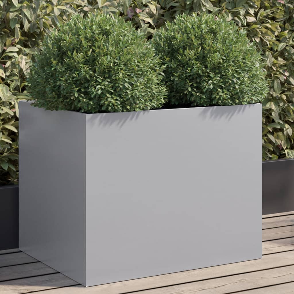 Plantenbak 62x47x46 cm gegalvaniseerd staal zilverkleurig is nu te koop bij PeponiXL, paradijselijk wonen!