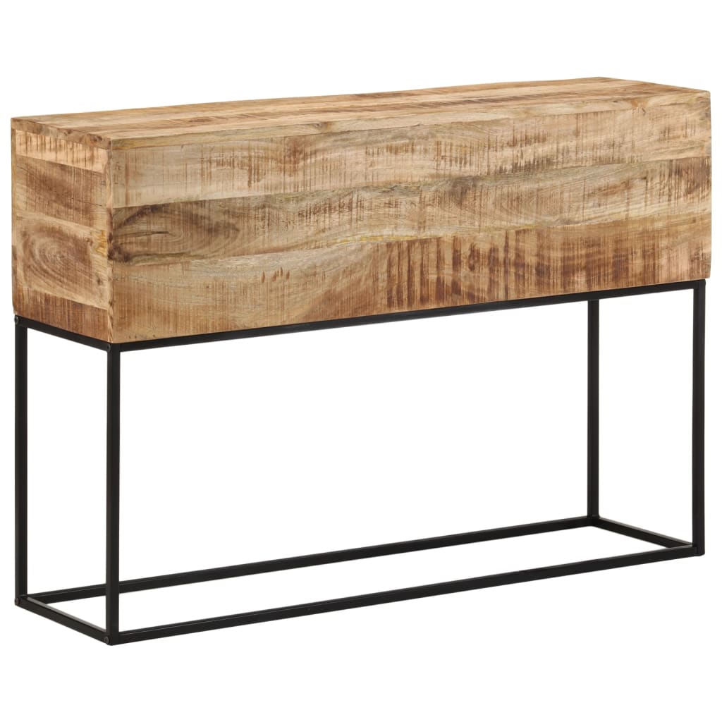 Wandtafel 110x30x75 cm massief ruw mangohout en ijzer is nu te koop bij PeponiXL, paradijselijk wonen!